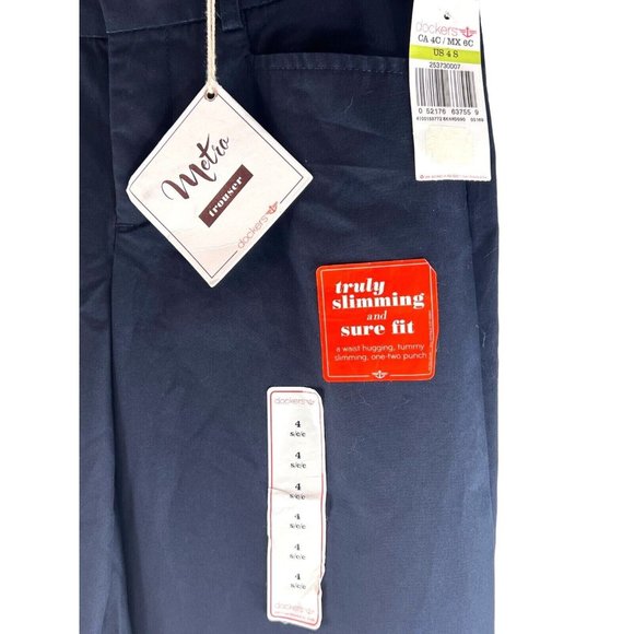 Dockers Khaki Woman's Size 4 Curve Navy Blue with Tags - Picture 3 of 14